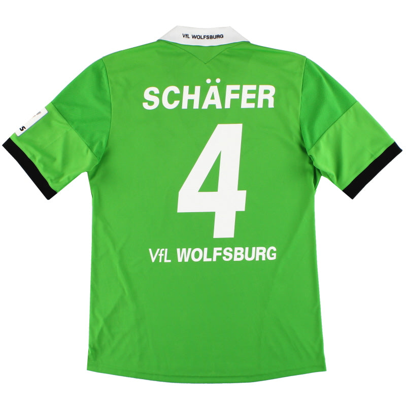 2013-14 Wolfsburg adidas Away Shirt Schafer #4 *Mint* M Football Shirt