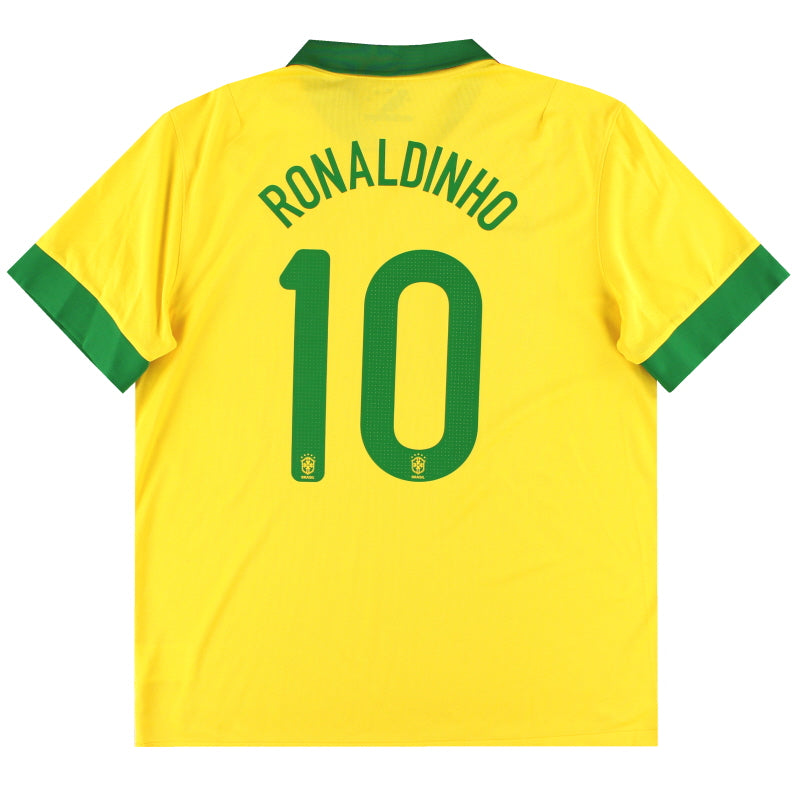 2013 Brazil Nike Home Shirt Ronaldinho #10 *w/tags* XL Football Shirt