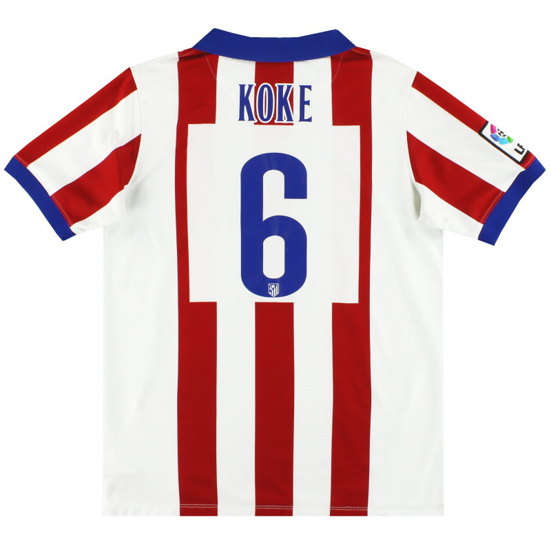 2014-15 Atletico Madrid Nike Home Shirt Koke #6 XL.Boys Football Shirt