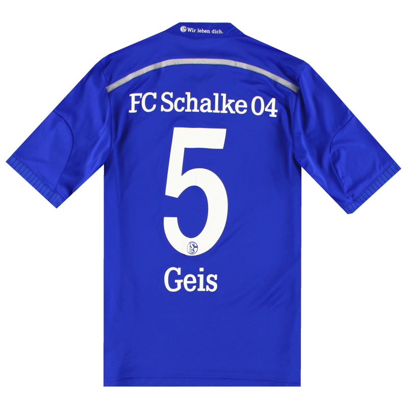 2014-16 Schalke adidas Home Shirt Geis #5 S Football Shirt