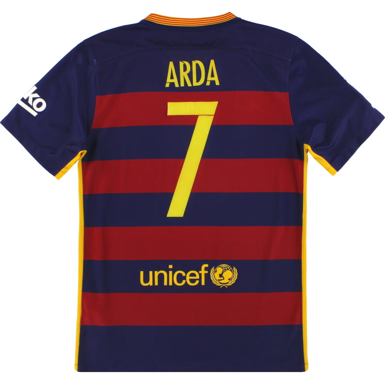 2015-16 Barcelona Nike Home Shirt Arda #7 S Football Shirt