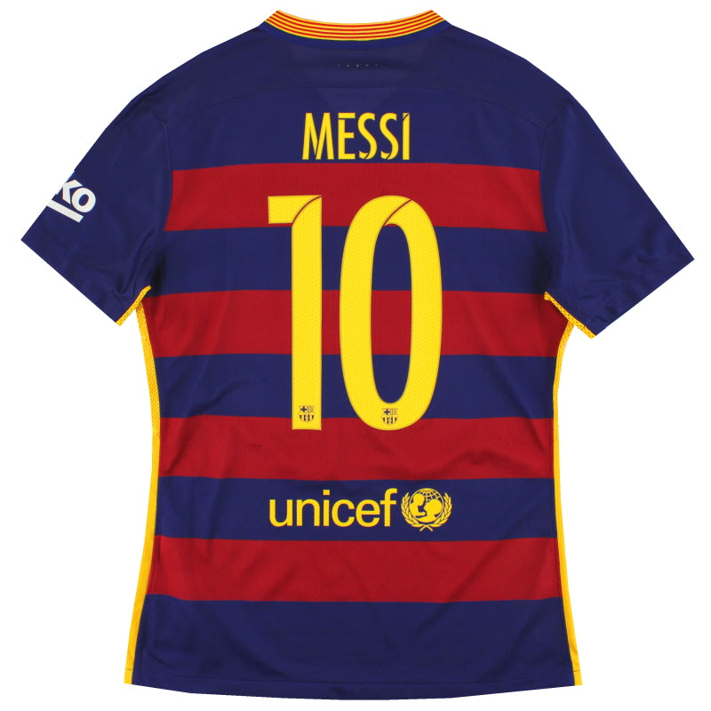 2015-16 Barcelona Nike Player Issue Home Shirt Messi #10 *Mint* M Football Shirt