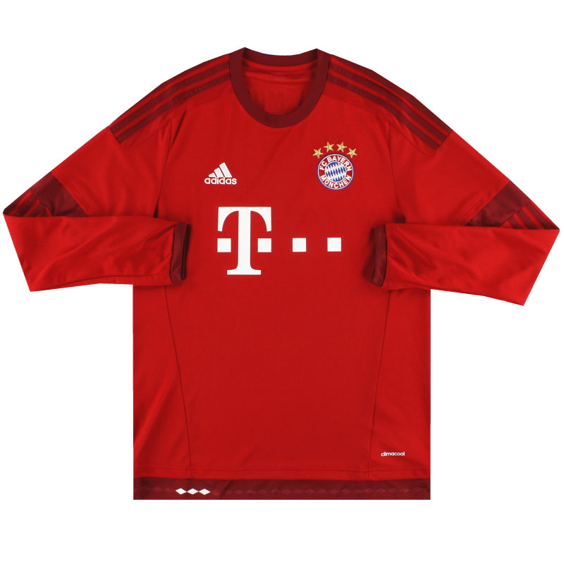 2015-16 Bayern Munich adidas Home Shirt L/S M Football Shirt