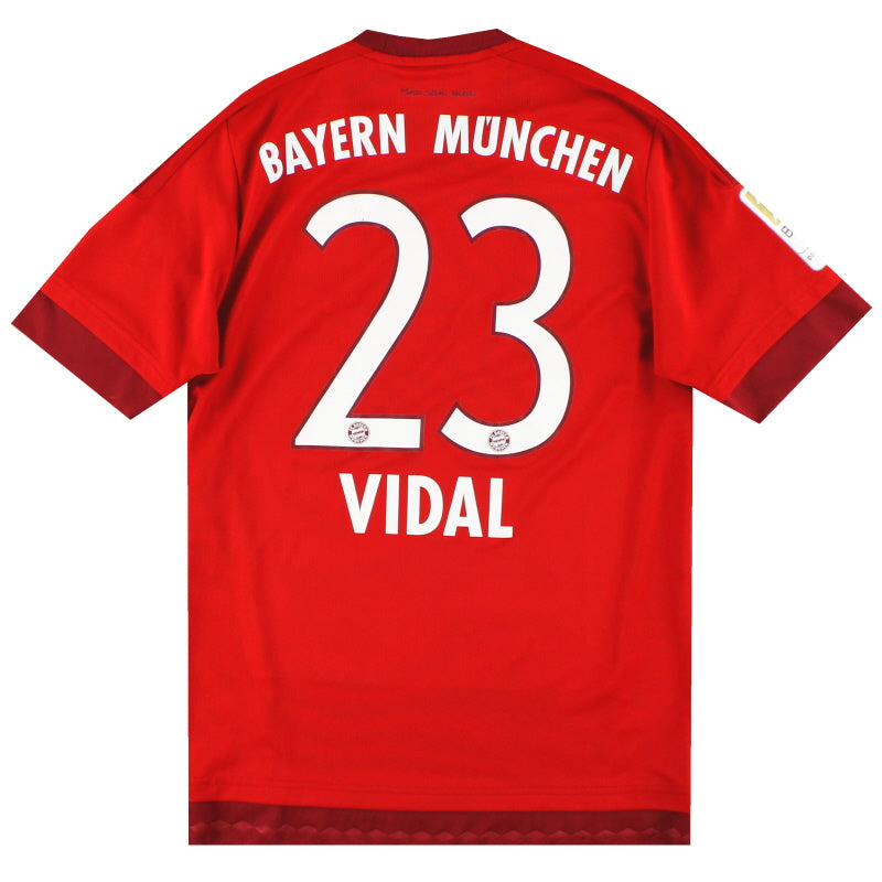 2015-16 Bayern Munich adidas Home Shirt Vidal #23 S Football Shirt