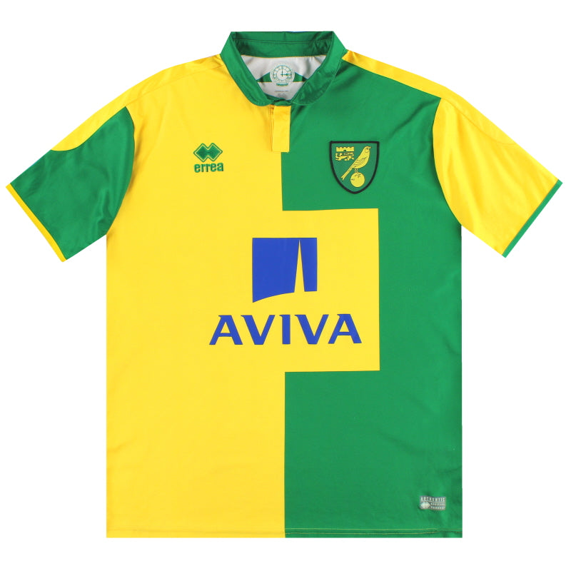 2015-16 Norwich City Errea Home Shirt XXL Football Shirt