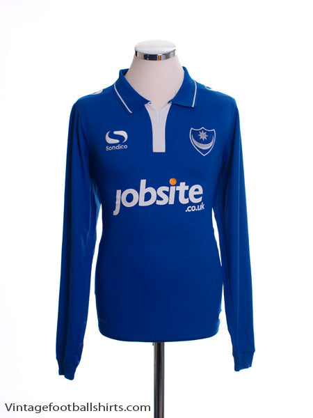 2015-16 Portsmouth Home Shirt L/S *Mint* S Football Shirt