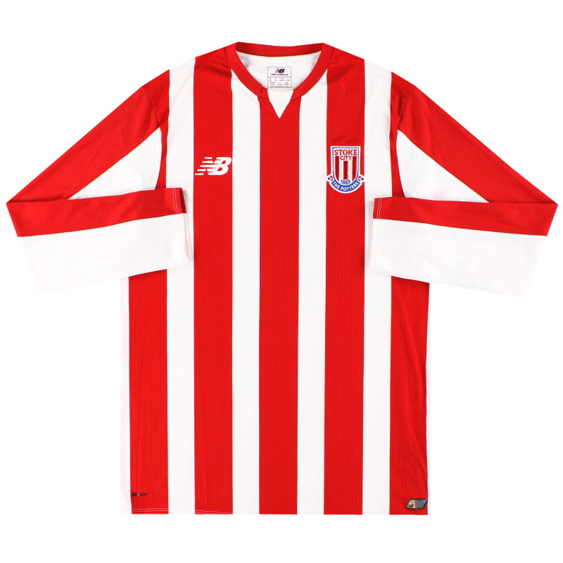 2015-16 Stoke New Balance Player Issue Under 18's Home Shirt #6 L/S M Football Shirt