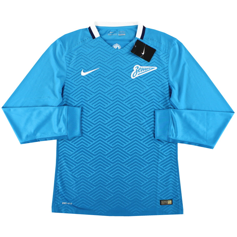 2015-16 Zenit St. Petersburg Nike Authentic Home Shirt L/S *w/tags* M Football Shirt