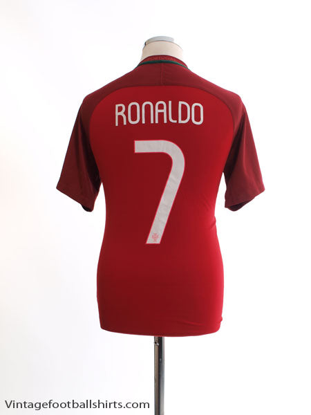 2016-17 Portugal Home Shirt Ronaldo #7 *Mint* S Football Shirt