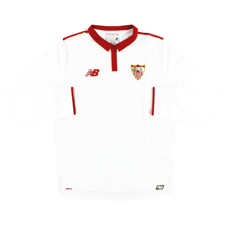 2016-17 Sevilla New Balance Home Shirt L/S *As New* M Football Shirt