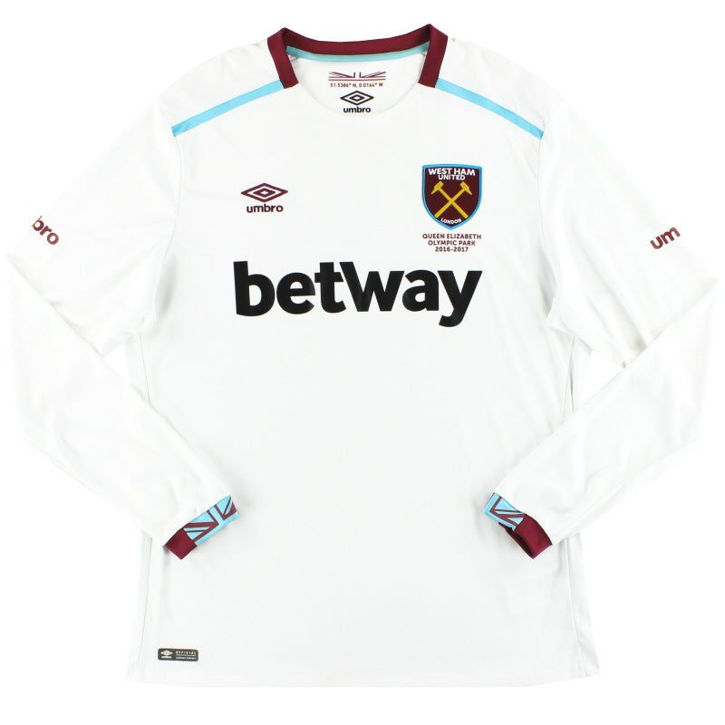 2016-17 West Ham Umbro Away Shirt L/S XL Football Shirt