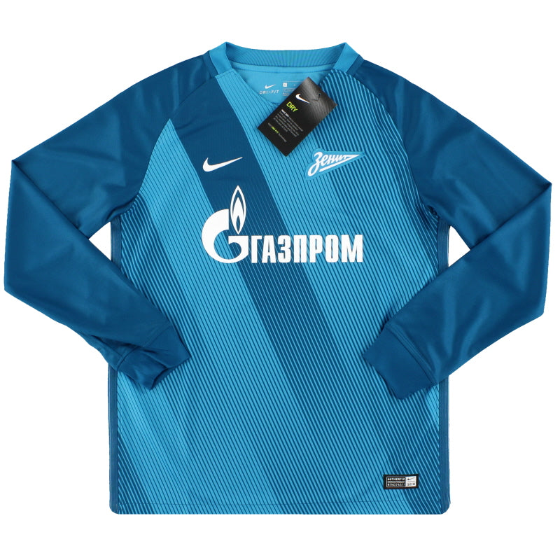 2016-17 Zenit St. Petersburg Nike Player Issue Home Shirt L/S *w/tags* M.Boys Football Shirt