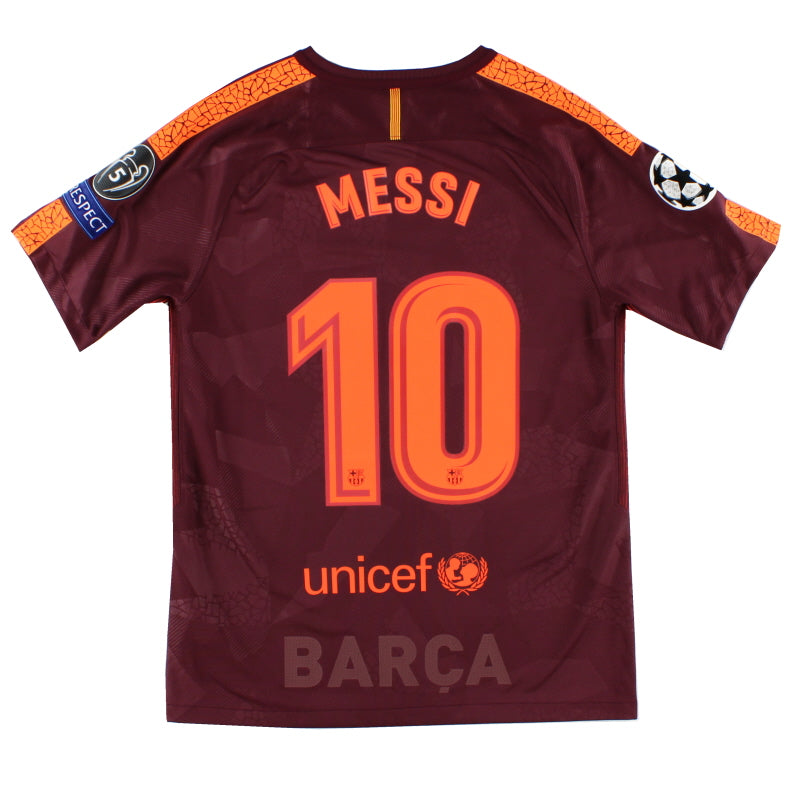 2017-18 Barcelona Champions League Third Shirt Messi #10 *Mint* M Football Shirt