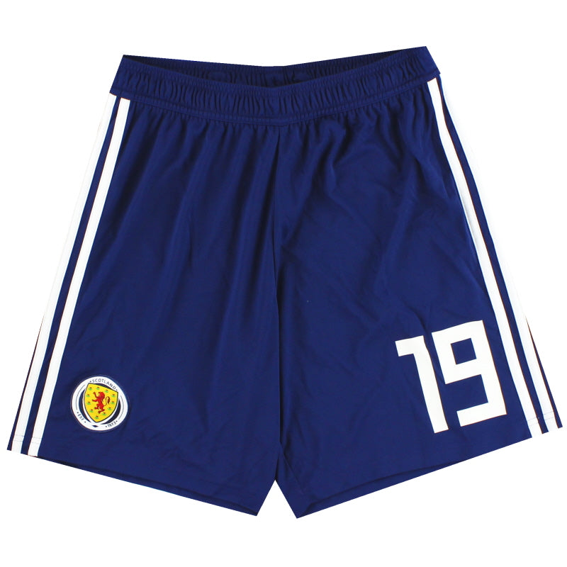 2017-18 Scotland adidas Player Issue Home Shorts #19 *As New* M Football Shorts