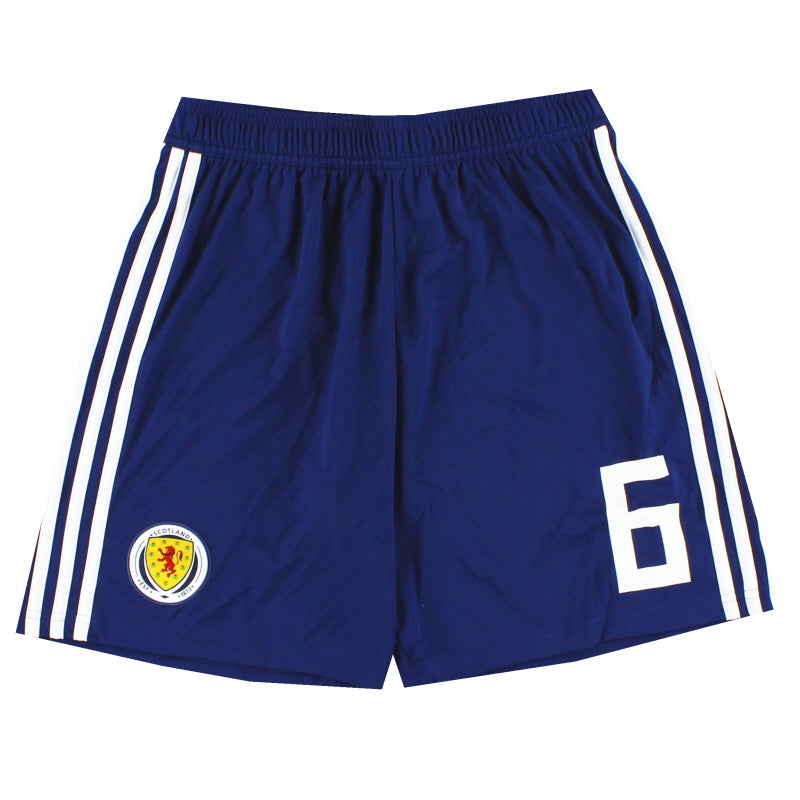 2017-18 Scotland adidas Player Issue Home Shorts #6 *As New* M Football Shorts