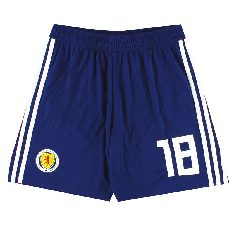 2017-18 Scotland adidas Player Issue Home Shorts #18 *As New* M Football Shorts