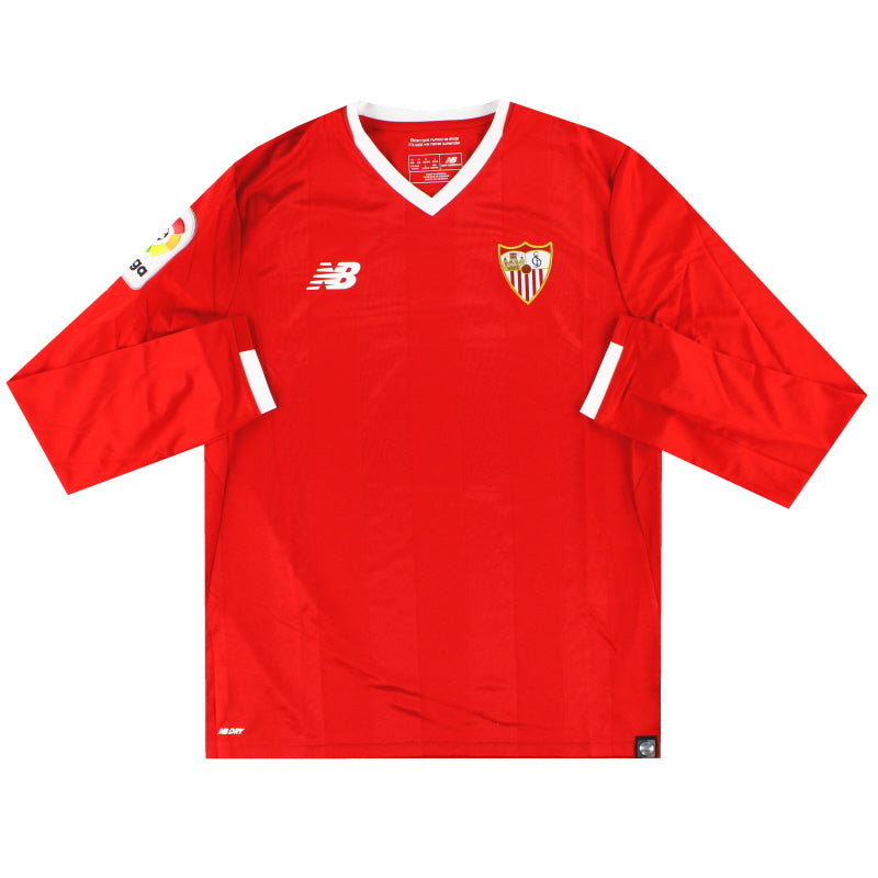 2017-18 Sevilla New Balance Away Shirt L/S M Football Shirt