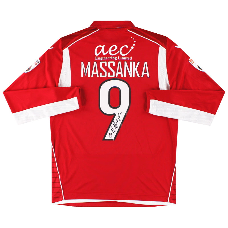 2017-18 Wrexham Macron Player Issue Home Shirt Massanka #9 L/S M Football Shirt