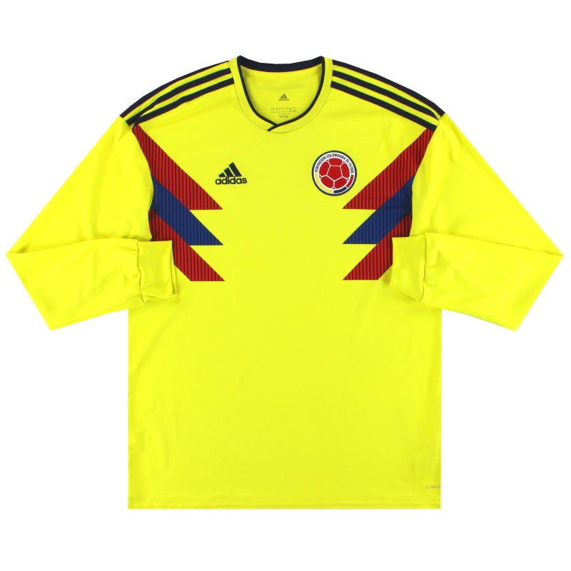 2018-19 Colombia adidas Home Shirt L/S *Mint* L Football Shirt