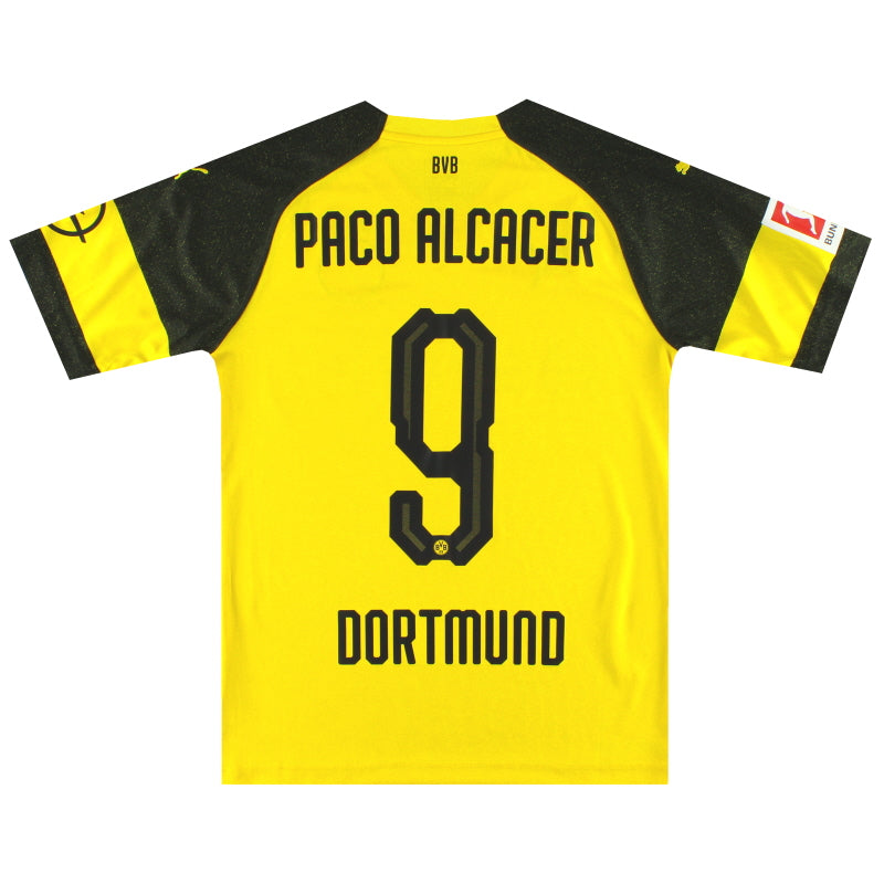 2018-19 Dortmund Puma Home Shirt Paco Alcacer #9 *Mint* S Football Shirt