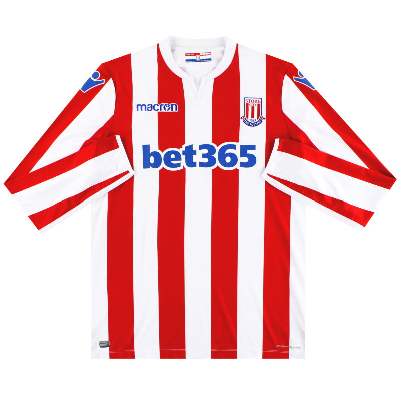 2018-19 Stoke City Macron Home Shirt L/S *Mint* L Football Shirt