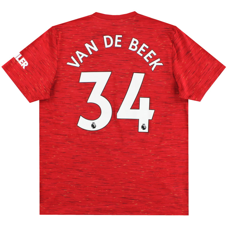 2020-21 Manchester United adidas Home Shirt Van De Beek #34 XL Football Shirt