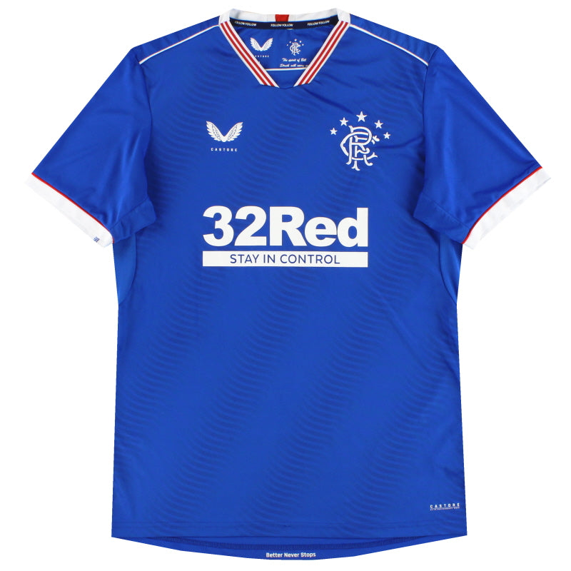 2020-21 Rangers Castore Home Shirt L Football Shirt