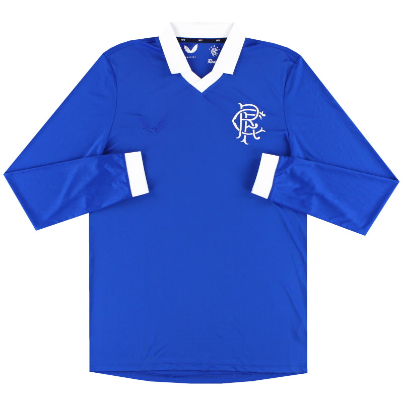 2020-21 Rangers Castore Retro Home Shirt L/S *As New* M Football Shirt