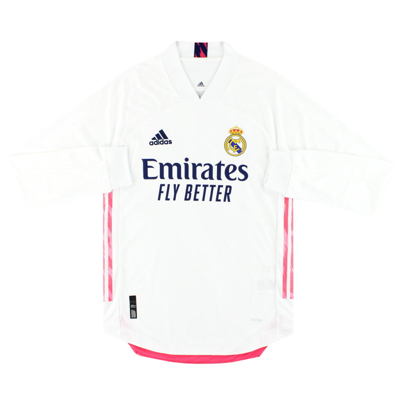 2020-21 Real Madrid adidas Authentic Home Shirt L/S *As New* S Football Shirt