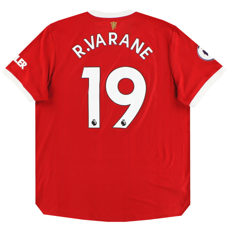 2021-22 Manchester United Authentic adidas Home Shirt R.Varane #19 XL Football Shirt