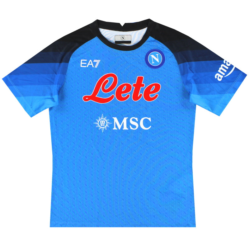 2022-23 Napoli EA7 Home Shirt *As New* 6 Years Football Shirt