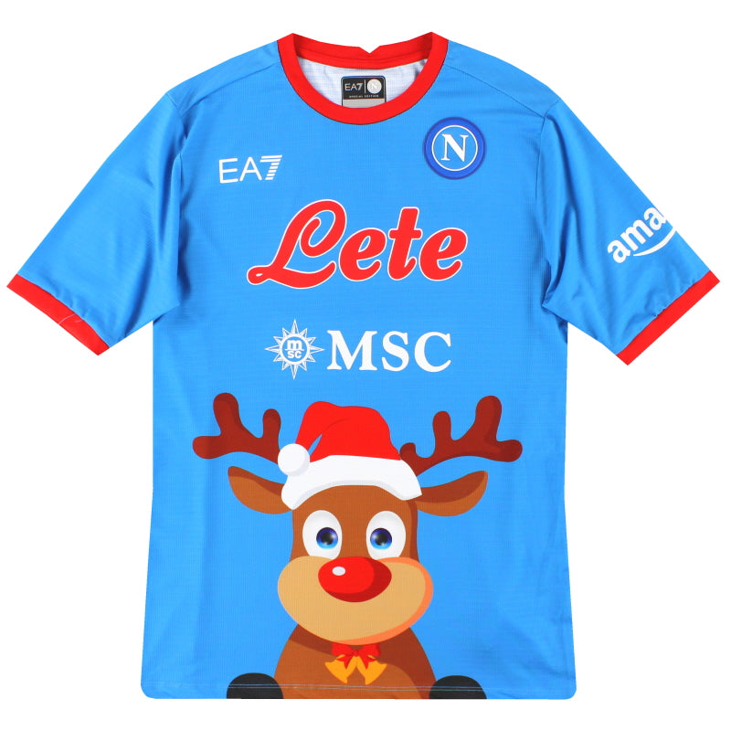 2022-23 Napoli EA7 'Special Edition' Christmas Shirt *As New* Football Shirt