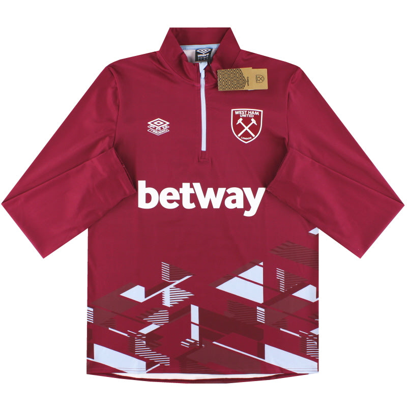 2023-24 West Ham Umbro 1/4 Zip Warm Up Top *w/tags*  Football Shirt