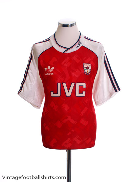 Arsenal Home football shirt 1990 - 1992. Sponsored by JVC