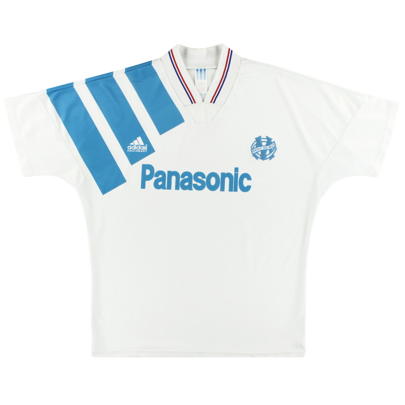 Hornear delincuencia Bombero 1991-92 Olympique Marseille adidas camiseta de local XL