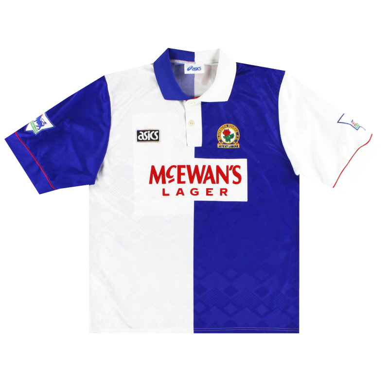 1992-94 Blackburn Asics Match Issue Home Shirt Newell #10 L