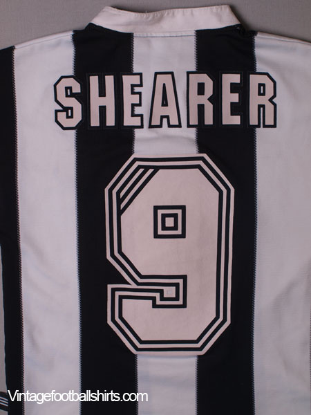 Score Draw Newcastle United Home Shearer 9 Retro Jersey 1995-1996 (Retro  Flex Printing)