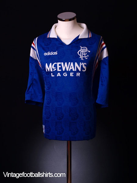 1996/97 GASCOIGNE #8 Rangers Vintage adidas Home Football Shirt Jersey –  Cult Football