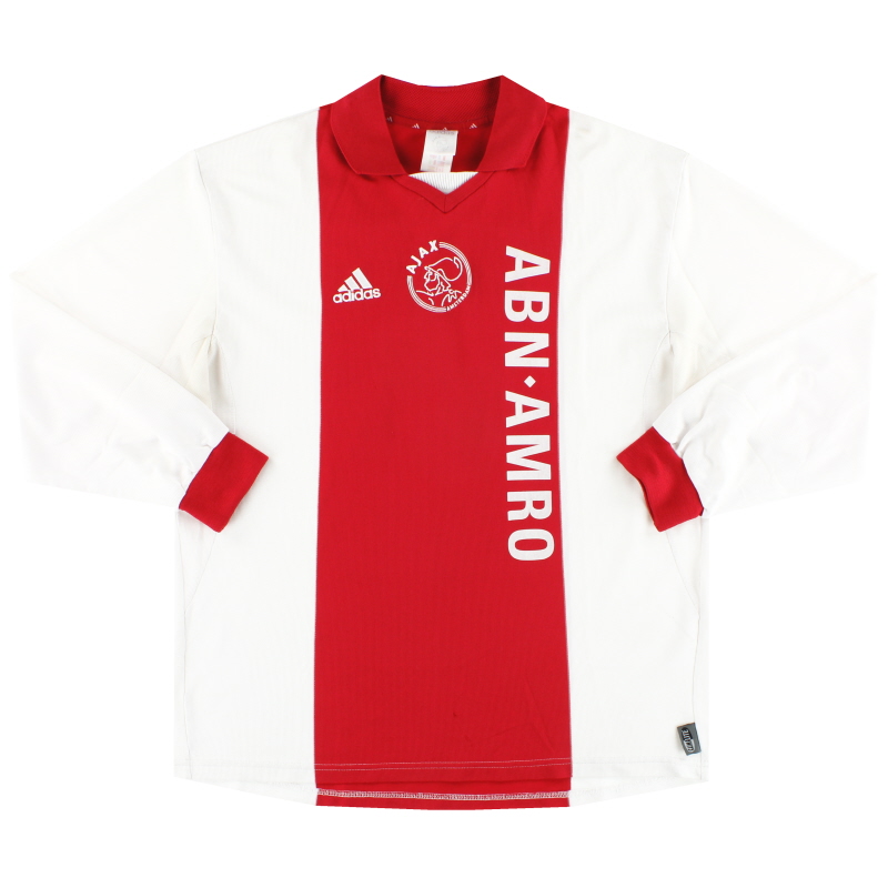 caja Repulsión Hueso 2001-02 Ajax adidas Match Issue Home Shirt #14 L/S XL