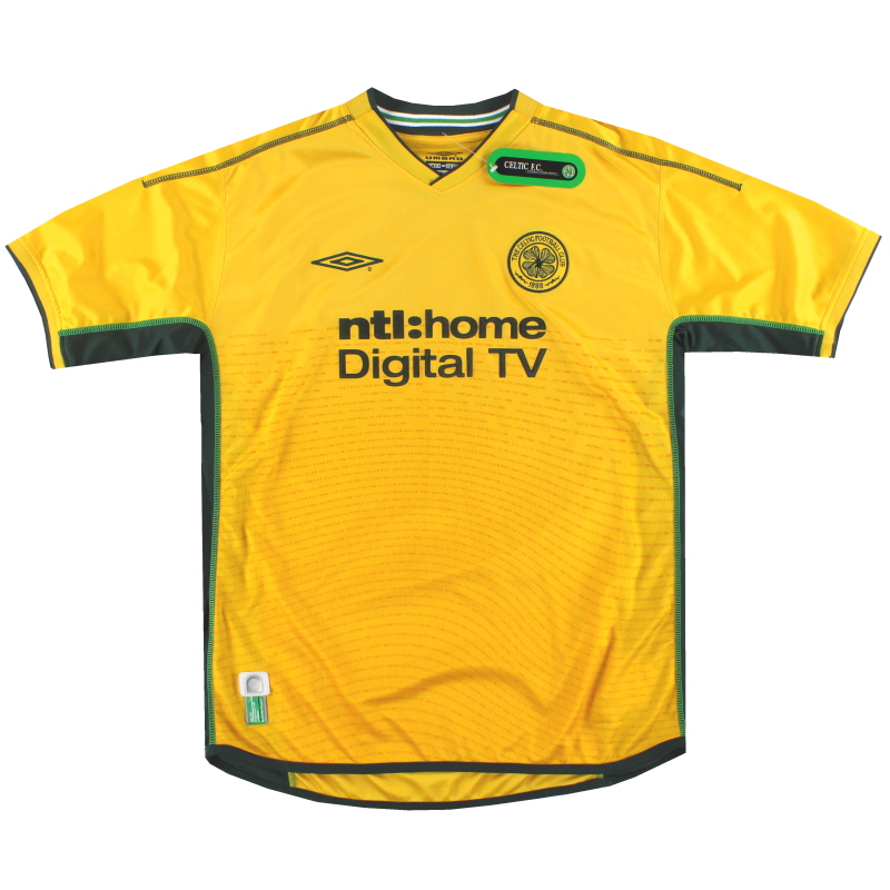 Football shirt soccer FC Celtic Hoops Glasgow Away 2002/2003 Umbro Jersey  Mens M