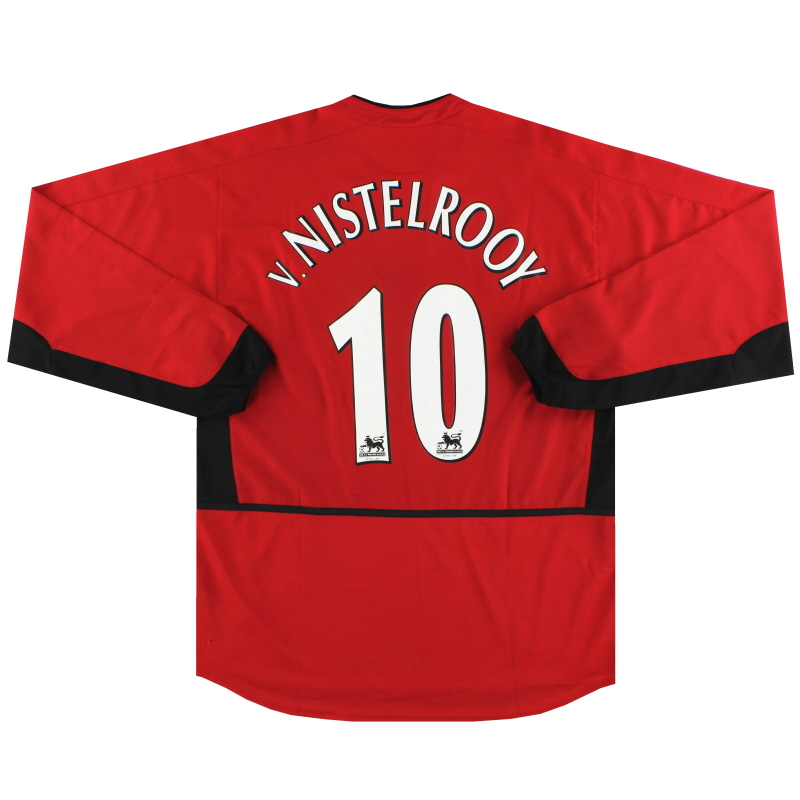 2002 04 Manchester United Nike Home Shirt Vnistelrooy 10 Ls L 