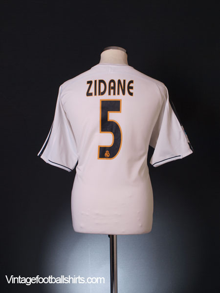 Evenement fiets Preventie 2003-04 Real Madrid Home Shirt Zidane #5 L