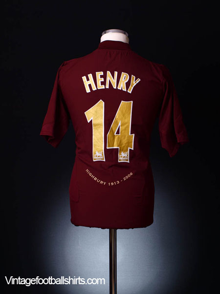 2005-06 Arsenal Commemorative Highbury Home Shirt Henry #14 XL