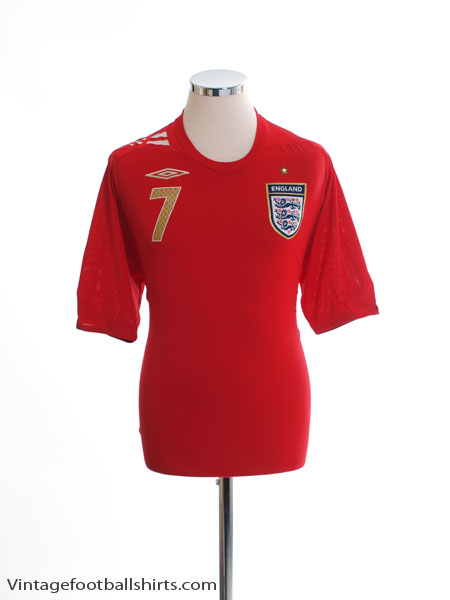 2006-08 England Away Shirt Beckham #7 L