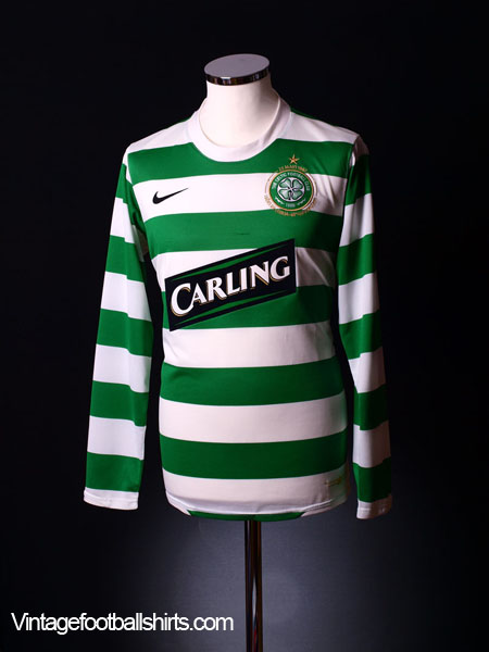 Celtic Home football shirt 2007 - 2008. Sponsored by Carling