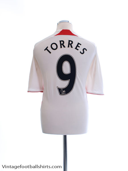 TORRES LIVERPOOL 2007/2008 CHAMPIONS LEAGUE SOCCER FOOTBALL SHIRT JERSEY  SIZE M