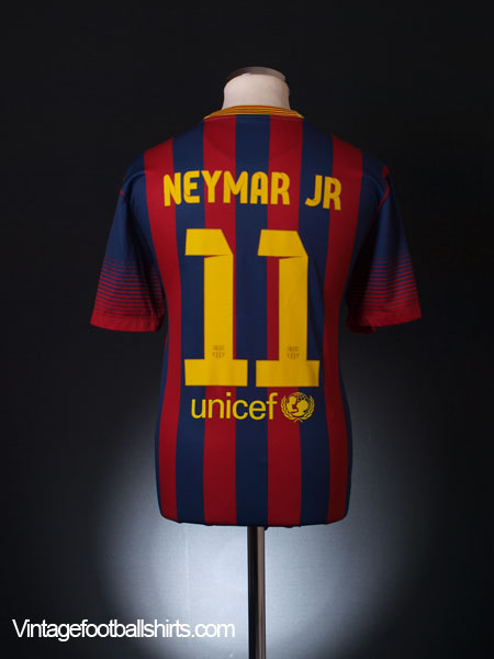 Barcelona Neymar JR #11 2013 2014 Home Football Shirt Soccer Jersey Nike  Mens M