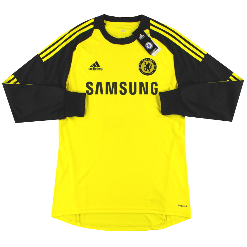 Chelsea FC 2014 Goalkeeper Jersey #13 Courtois Adidas Orange Shirt Size  Boys M