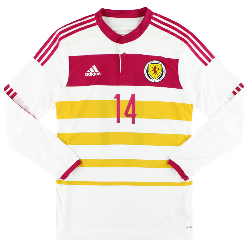 2014-15 Scotland adidas Player Issue adizero Away Shirt #14 L/S