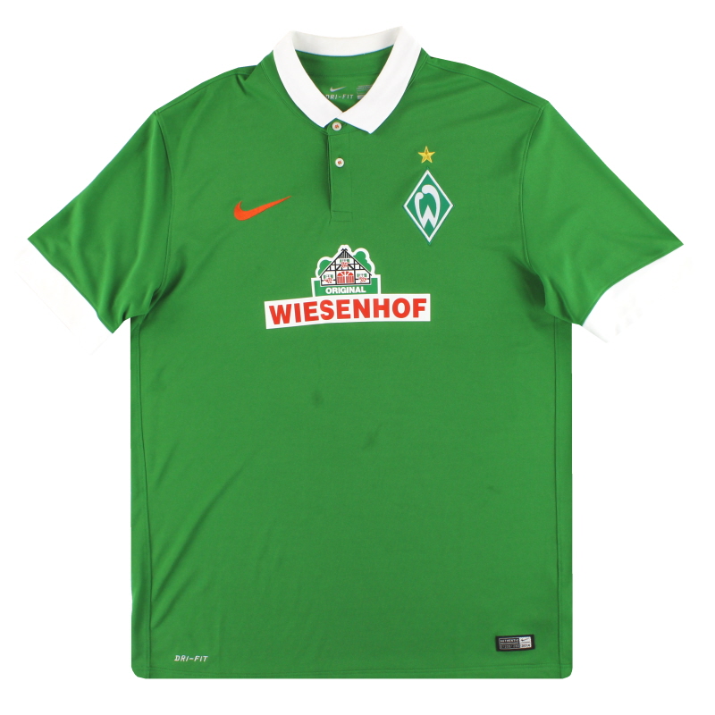 Sluier druk Inzet 2014-15 Werder Bremen Nike Home Shirt L 619131-330